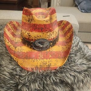COWBOY RED WHITE AND BLUE HAT Stylish Multicolor.